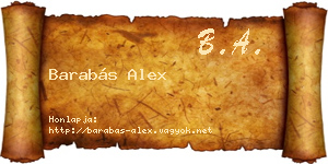 Barabás Alex névjegykártya