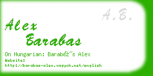 alex barabas business card